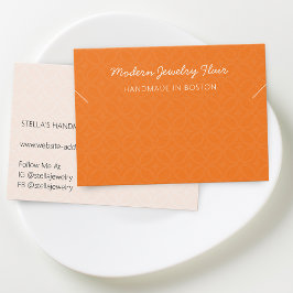Modern Orange Necklace Bracelet Display Card Visitkort
