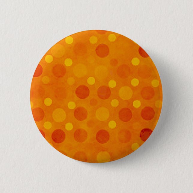 Modern orange och gul polka dots knapp (Framsida)