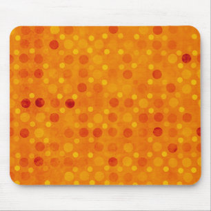 Modern orange och gul polka dots musmatta