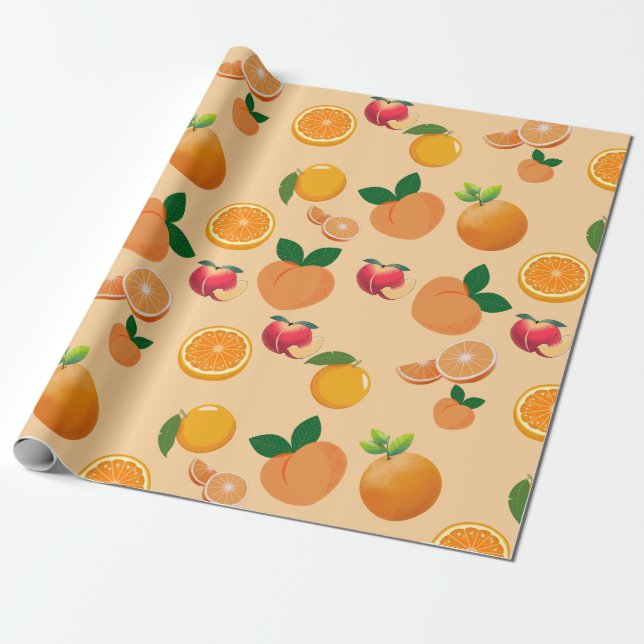 Modern orange och persiko-Party Presentpapper (Utrullad)