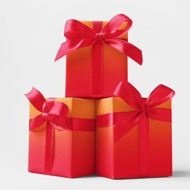 Modern orange och röd ombré presentpapper (Orange and Red Ombre Wrapping Paper)