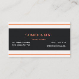 Modern Orange och svart chic Visitkort
