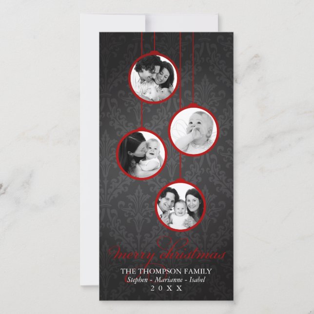 Modern orange och svart God jul Julkort (Framsida)