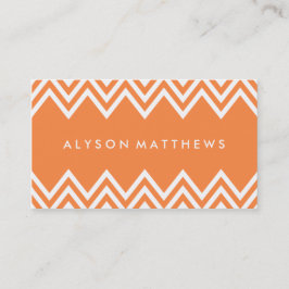 Modern Orange och vit Chevron Visitkort