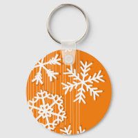Modern orange och vit julvit snöflingor