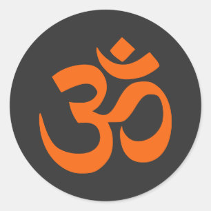 Modern Orange om Runt Klistermärke