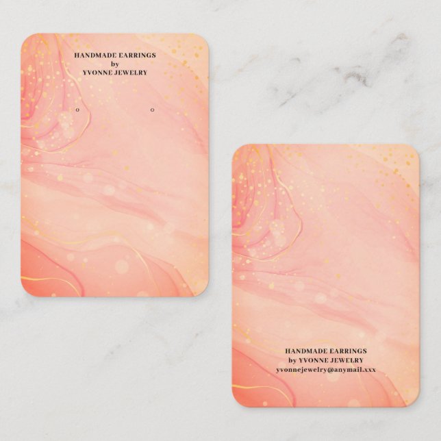 Modern Orange örhänge display Business Card Visitkort (Fram/baksida)