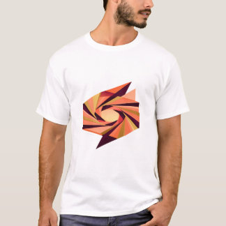 Modern Orange Origami Fasad Abstrakt Virvel T Shirt