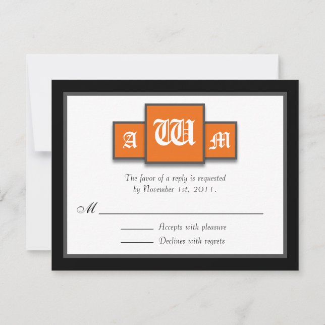 Modern Orange/OSA kort i tre monogram (Framsida)