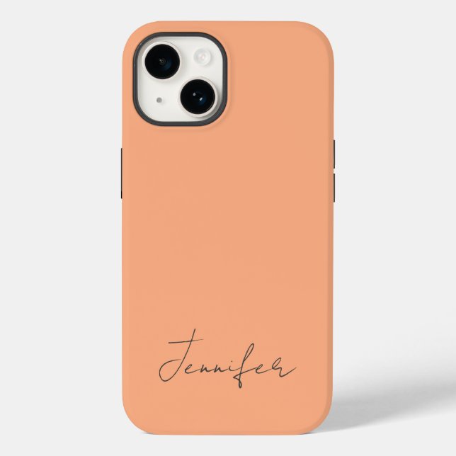 Modern Orange Pastel Chic Script-Personlig (Baksida)