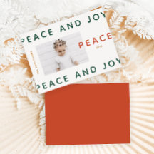 Modern Orange Peace and Joy Photo Helgdag