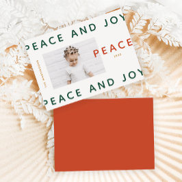 Modern Orange Peace and Joy Photo Helgdag
