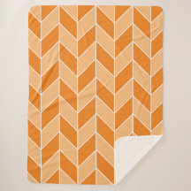 Modern Orange Peach Herringbone Chevron Mönster