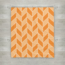 Modern Orange Peach Herringbone Chevron Mönster