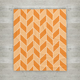 Modern Orange Peach Herringbone Chevron Mönster Fleecefilt