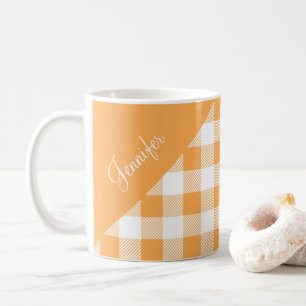 Modern Orange Play Mönster Namn Kaffemugg