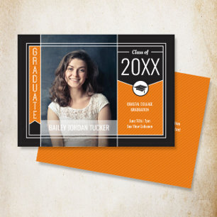 Modern Orange Rand Student Photo Studenten Meddelande
