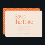 Modern Orange Retro Geometric Simple Bröllop Spara Datumet<br><div class="desc">Modern Orange Retro Geometric Simple Bröllop spara datum</div>