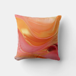 Modern Orange Rosa och Guld Kudde