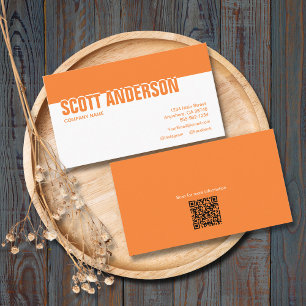 Modern Orange Social Media Visitkort
