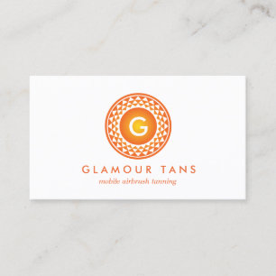 MODERN ORANGE SOL LOGOTYP MONOGRAM FÖR TANNING SAL VISITKORT