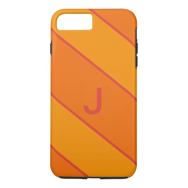 Modern Orange Sports Monogram iphone case Case-Mate iPhone Skal (Baksida)