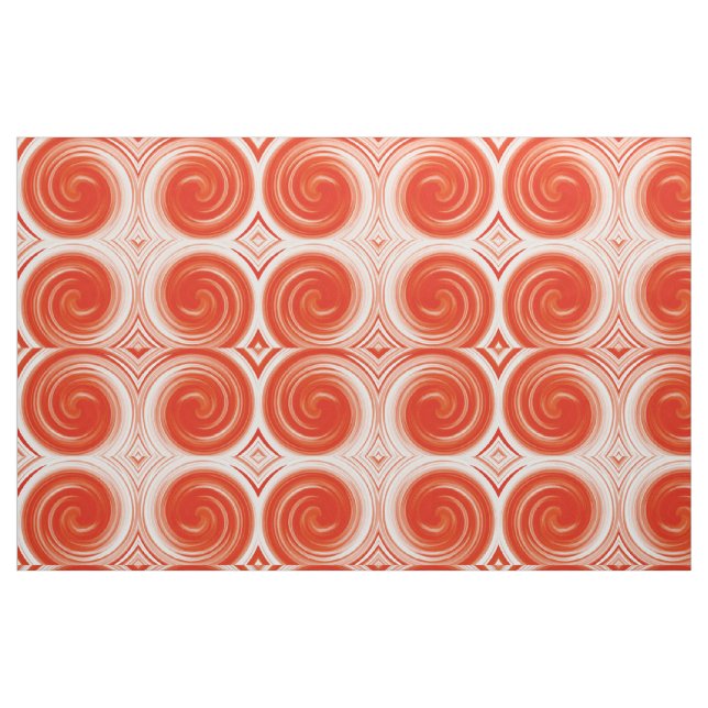 Modern Orange Swirl Abstrakt Art Tyg (Fat Quarter)