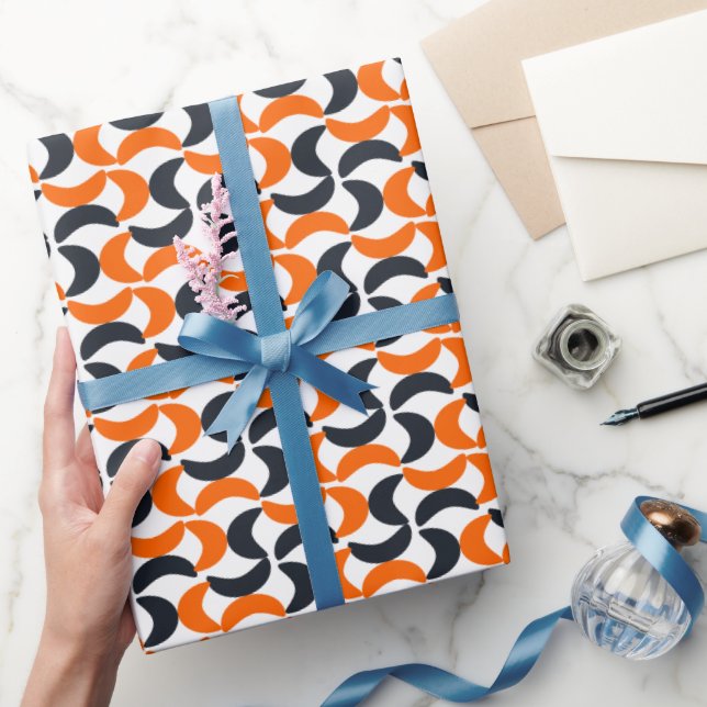 Modern Orange Swirl Geometric Presentpapper (Gifting)