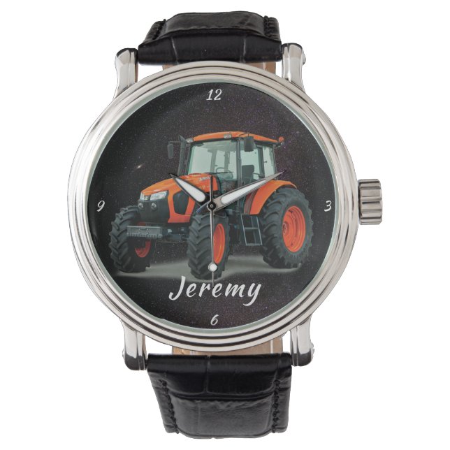 Modern Orange Tractor Watch Armbandsur (Framsida)