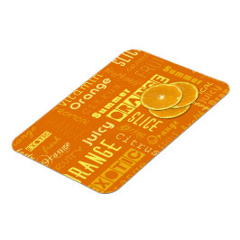 Modern Orange Typography Fruit Slice Magnet
