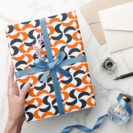 Modern Orange Virvel Geometrisk Presentpapper