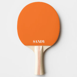 Modern orange & vit monogramnamn pingisracket