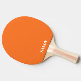Modern orange & vit monogramnamn pingisracket