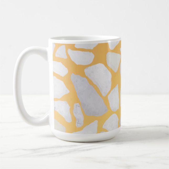 Modern Orange White Terrazzo Mönster Kaffemugg (Vänster)