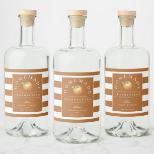 Modern Orangecello Orange Rand Beverage Label Spritflaskor Etikett