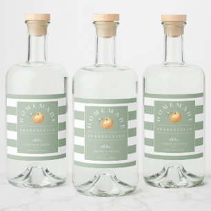 Modern Orangecello Sage Rand Beverage Label Spritflaskor Etikett