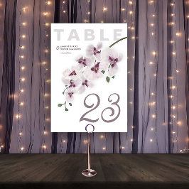 Modern Orchid Charm Bröllops Bord Nummer Kort