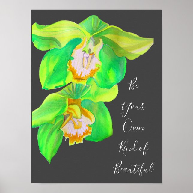 Modern Orchid-inspirerande citat Poster (Framsidan)