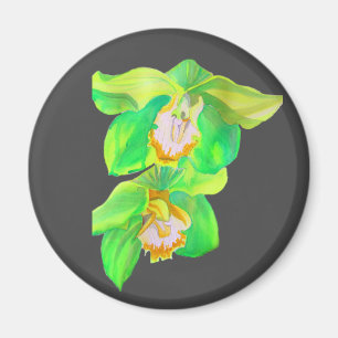 Modern Orchid modern blomkonst Magnet