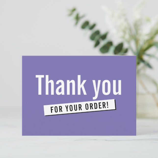MODERN ORDER INSERT-affärstack du lavender Tack Kort (Stående Fram)
