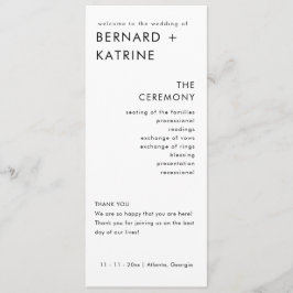 Modern ordning för minsta Bröllopsprogram för händ Program