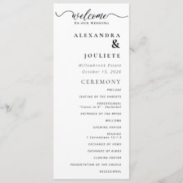 Modern ordning för minsta Bröllopsprogram för händ Program