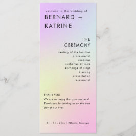 Modern ordning för minsta Bröllopsprogram för händ Program