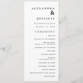 Modern ordning för minsta Bröllopsprogram för händ Program