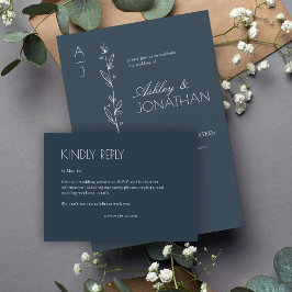 Modern Organic Blommigt Divider Bröllop OSA Kort