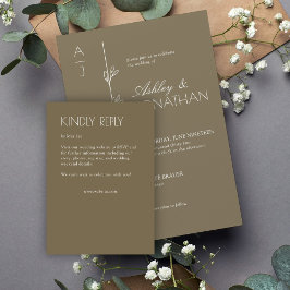 Modern Organic Blommigt Divider Bröllop OSA Kort