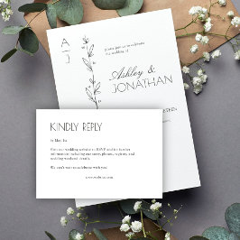 Modern Organic Blommigt Divider Bröllop OSA Kort