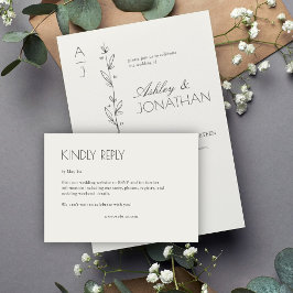 Modern Organic Blommigt Divider Bröllop OSA Kort