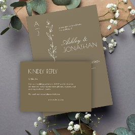 Modern Organic Blommigt Divider Bröllop OSA Kort
