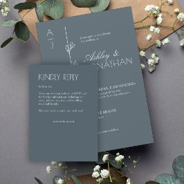 Modern Organic Blommigt Divider Bröllop OSA Kort